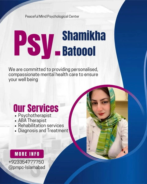 Cover photo of Psychologist Shamikha Batool